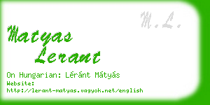 matyas lerant business card